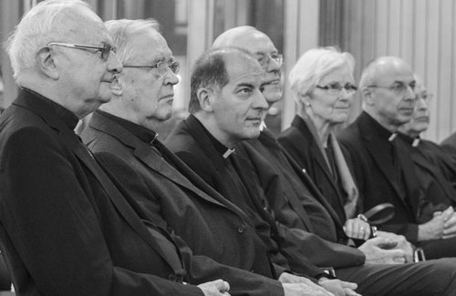 Erzbischof em. Dr. Robert Zollitsch, Paul Josef Kardinal Cordes, Mons. Dr. Giovanni Pietro Dal Toso, Prof. Dr. Heinrich Pompe, Ruth Pompe